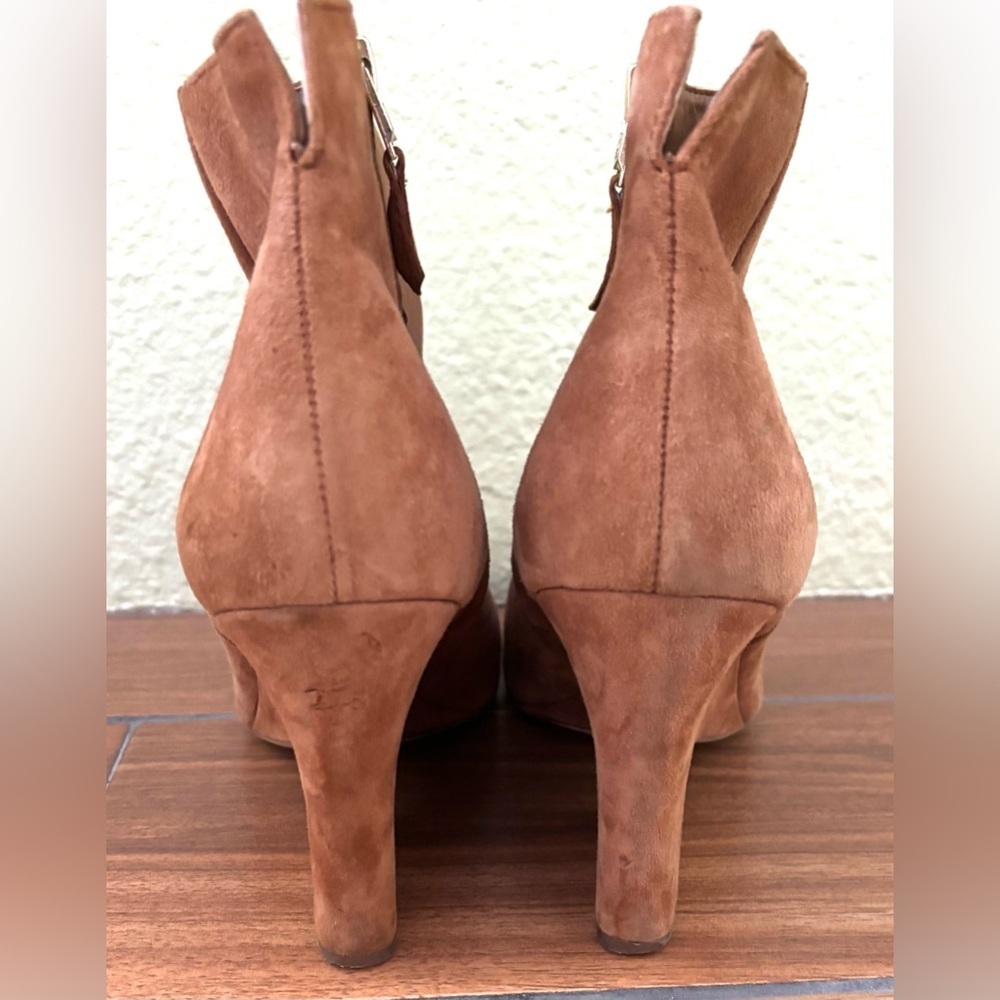 Sam Edelman Wilson Bootie Brown Suede Wedge w/ Side Zipper Size: 9.5 - Picture 3 of 5